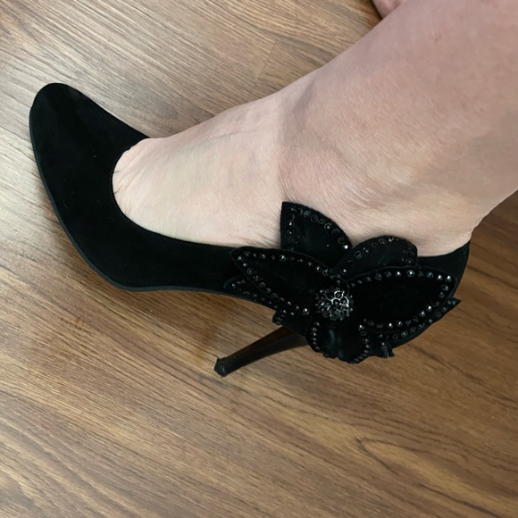 Suede high heel evening shoes - Picture 2 of 9